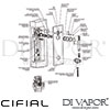 Cifial 35870M3 Techno M3 2 Control Thermostatic Shower System Dimension