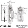 Cifial 35870M3 Techno M3 2 Control Thermostatic Shower System Dimensions