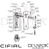 Cifial 35870TB Techno 300 2 Control Thermostatic Shower System 2 Outlets Dimension