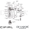 Cifial 35870THX300 Techno X300 2 Control Thermostatic Shower System 2 Outlets Dimension