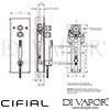 Cifial 35870THX300 Techno X300 2 Control Thermostatic Shower System 2 Outlets Dimensions