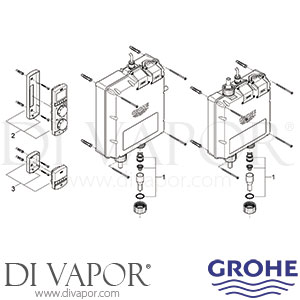 Grohe 36 022 and 36 023 Grohtherm Wireless! 36 022 (Pumped) and 36 023 (High Pressure) Mixer Spare Parts