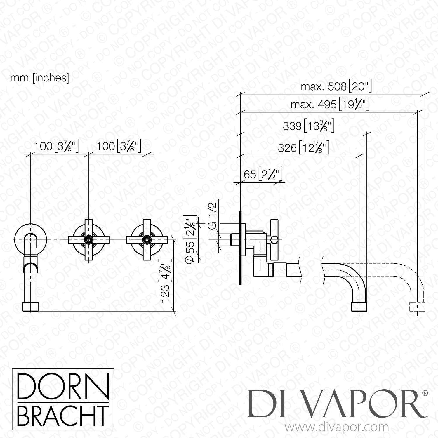 Dornbracht Wall Mounted Sink Mixer with Extending Spout 36819892 06