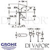 Grohe Europlus E Infrared Electronic Basin Mixer without Mixing Device Dimensions
