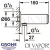 Grohe Europlus E Infrared Electronic Basin Mixer without Mixing Device Tap Dimensions