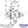 Grohe 36044LS0 Mixer Spare Diagram