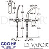 Grohe Ondus Digital 2-Hole Bath Shower Combination Dimensions