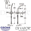 Grohe Ondus Digital 2-Hole Bath Shower Combination Dimensions
