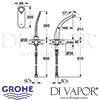 Grohe Ondus Digital 2-Hole Bath Shower Combination Dimensions