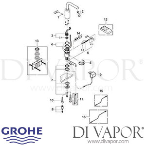 Grohe 36088 Essence E Infra-Red Electronic Basin Mixer (1/2 Inch) Spare Parts