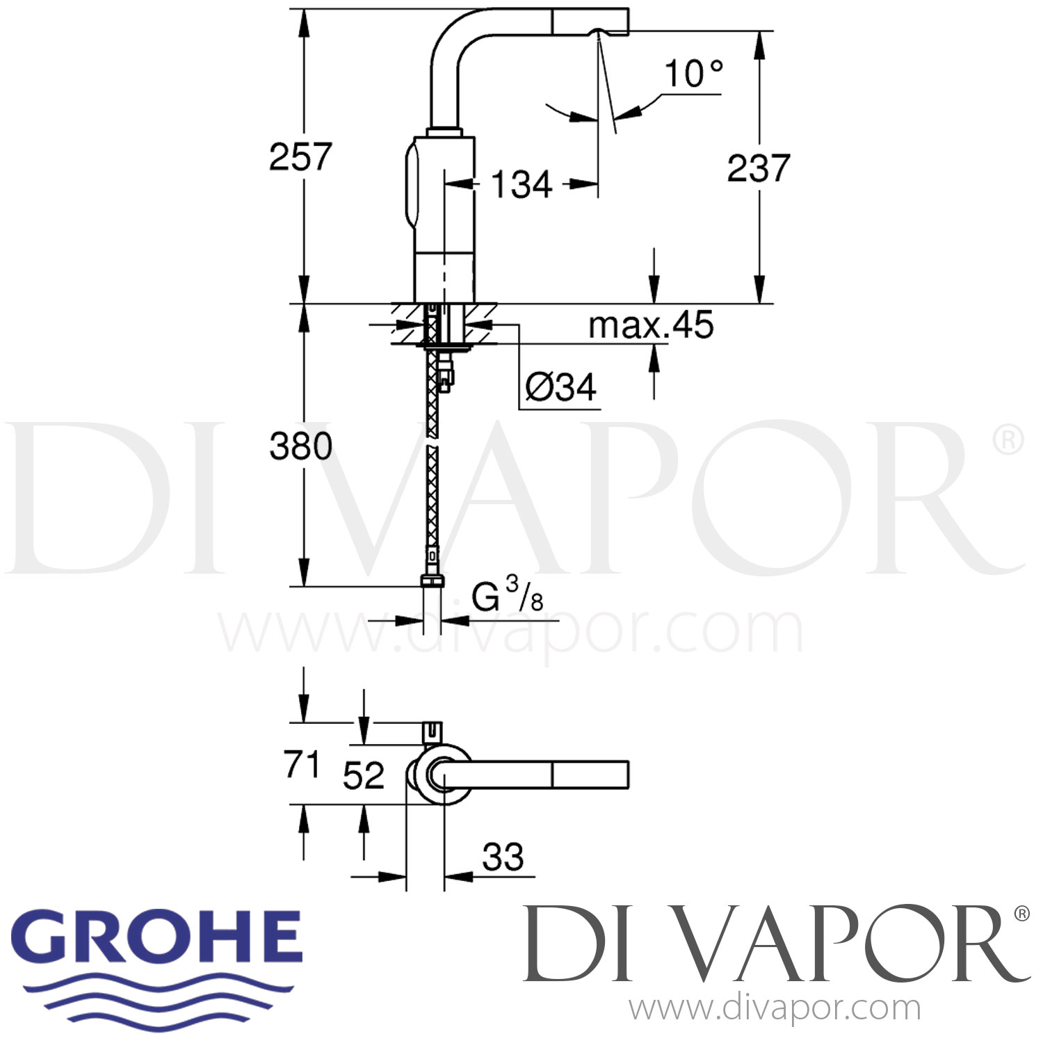 Grohe Essence - Mitigeur De Lavabo M, Supersteel 23462DC1