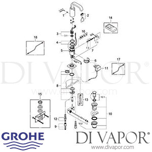 Grohe 36097 Allure E Infra-Red Electronic Basin Mixer (1/2 Inch) Tap Spare Parts
