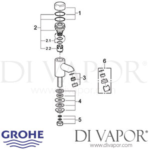Grohe 36100 Controecon Self-Closing Pillar Tap (1/2 Inch) Spare Parts