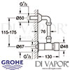 Grohe Controecon Self-Closing Shower Valve Dimensions