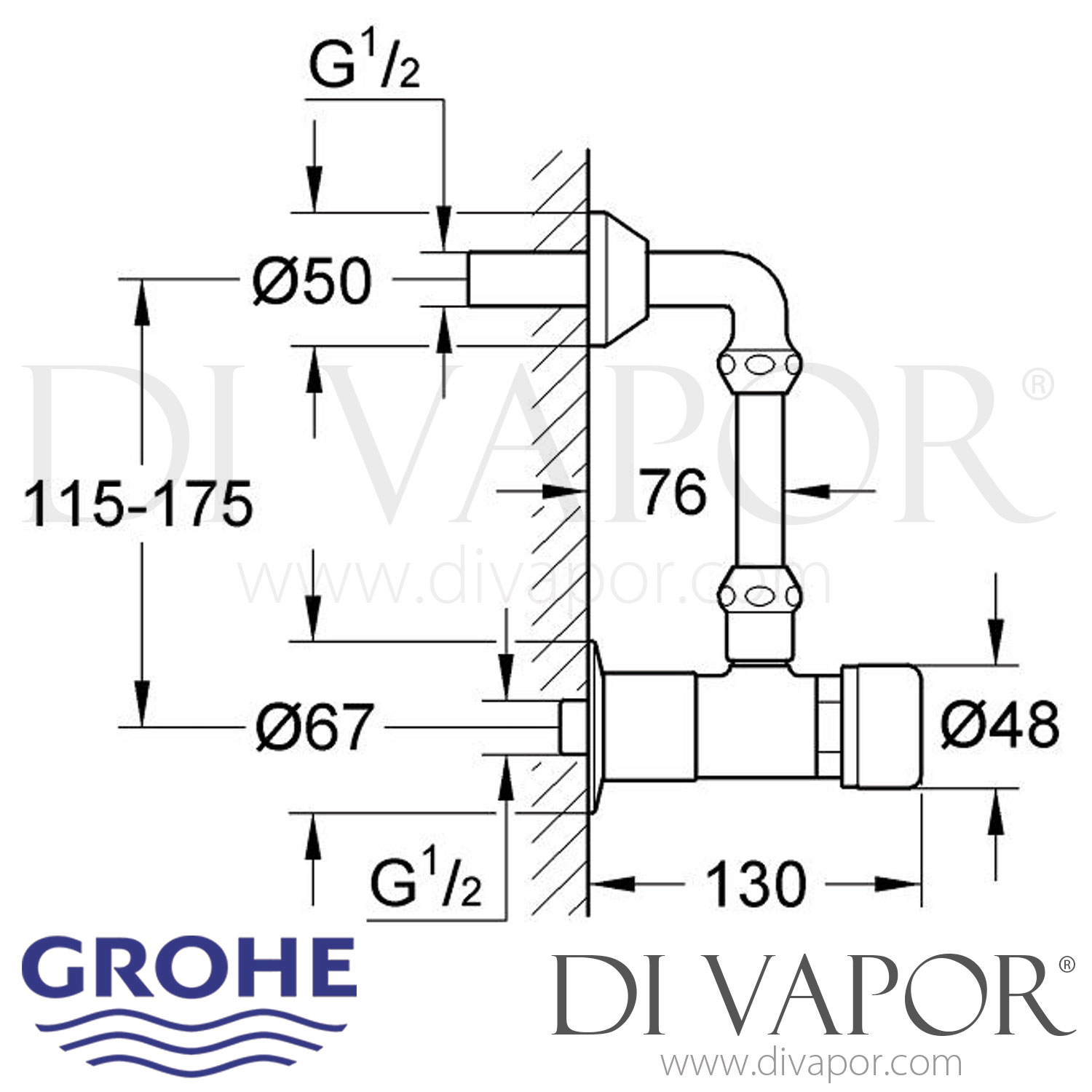 Grohe 36105000 Controecon SelfClosing Shower Valve (1/2 Inch) Spare Parts