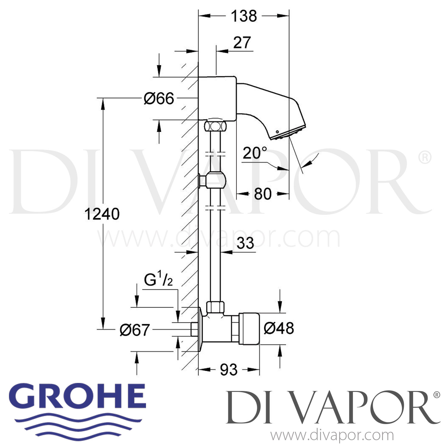 Grohe 36106000 Controecon SelfClosing Shower Valve Spare Parts