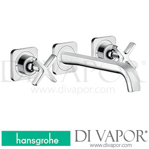 Hansgrohe 36107000 AXOR Citterio E 3-Hole Basin Mixer for Concealed Installation Wall-Mounted with Spout 220 Mm and Escutcheons >12/14 Spare Parts