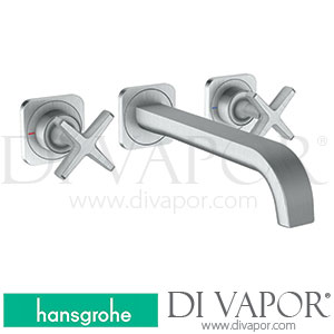 Hansgrohe 36107260 AXOR Citterio E 3-Hole Basin Mixer for Concealed Installation Wall-Mounted with Spout 220 Mm and Escutcheons 11/16 - 12/19 Spare Parts