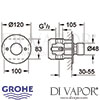 Grohe Controecon Self-Closing Shower Valve Dimensions