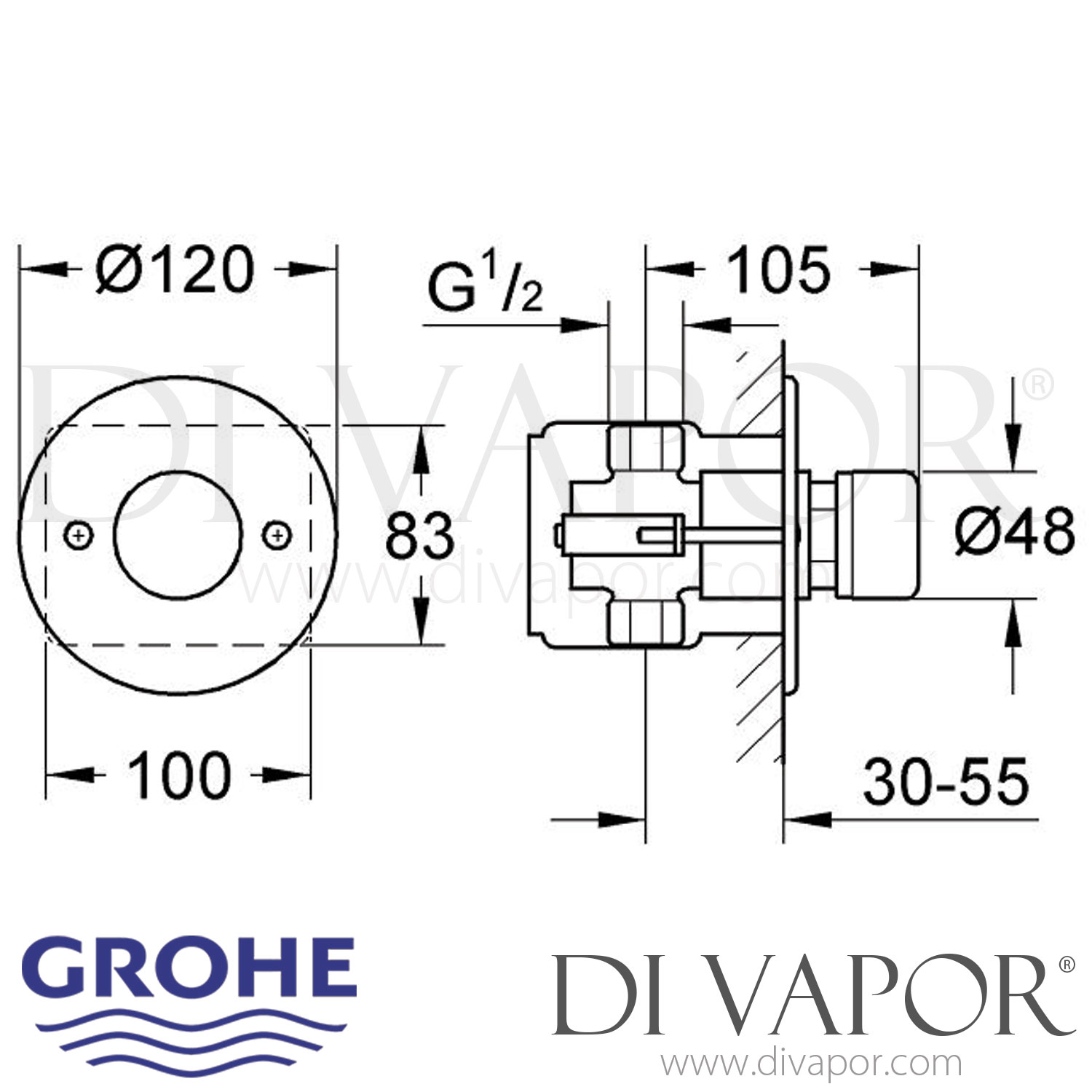 Grohe 36108000 Controecon SelfClosing Shower Valve Spare Parts