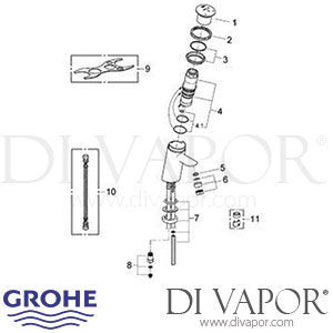 Grohe 36109 Contromix Self-Closing Basin Tap Spare Parts