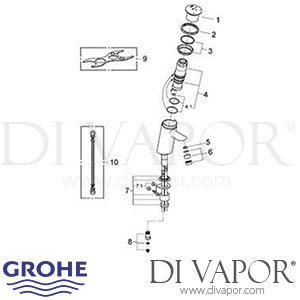 Grohe 36110 Contromix Self-Closing Basin Tap (1/2 Inch) Spare Parts