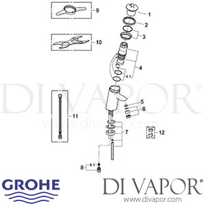Grohe 36111 Contromix Self-Closing Basin Tap (1/2 Inch) Spare Parts