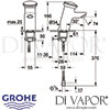 Grohe Contromix Public Self-Closing Basin Tap without Mixing Device Dimensions
