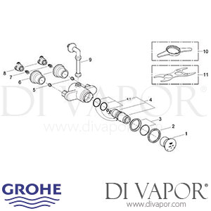 Grohe 36115 Contromix Self-Closing Shower Mixer (1/2 Inch) Spare Parts