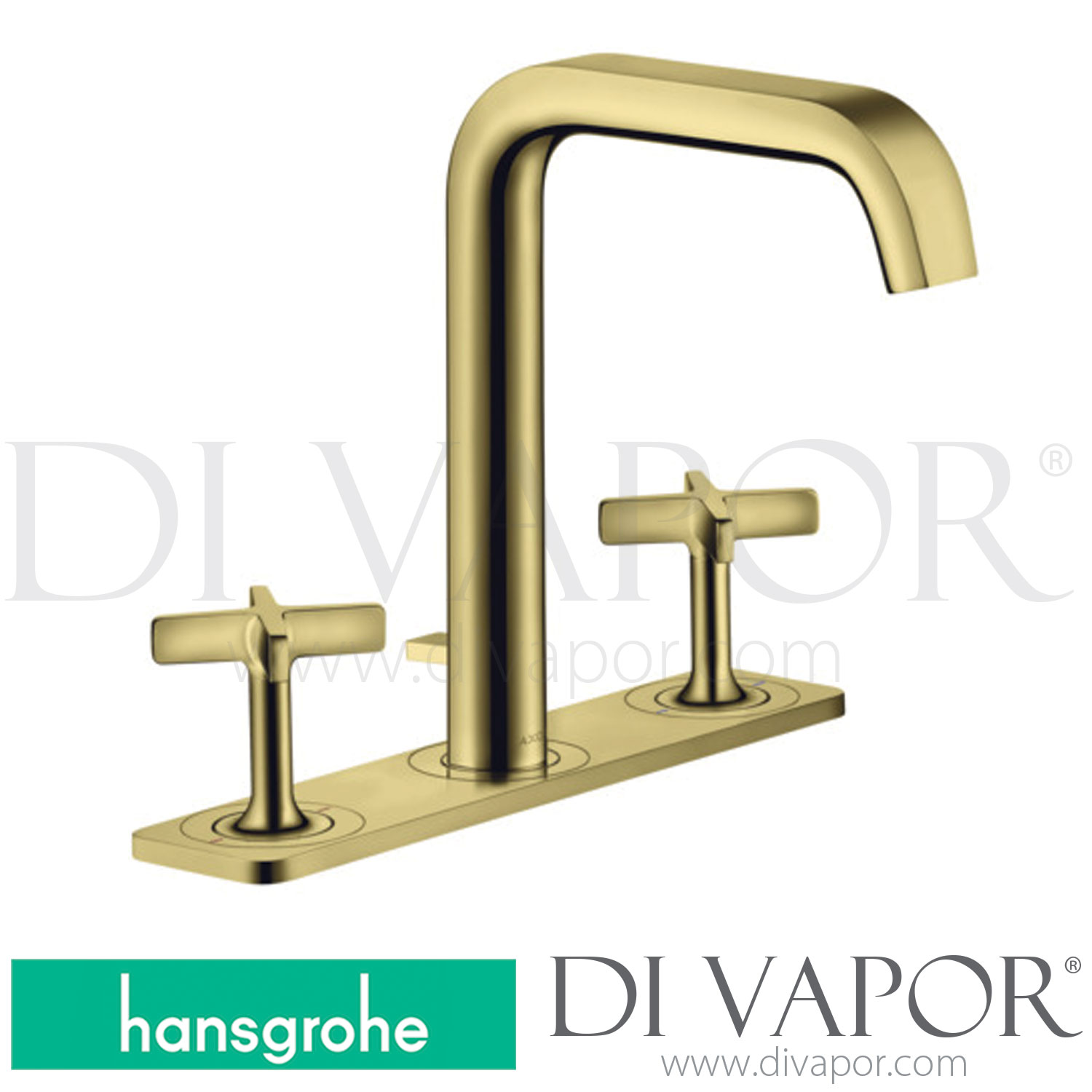 Hansgrohe 36116990 AXOR Citterio E 3Hole Basin Mixer 170 with Plate and PopUp Waste Set >11/16