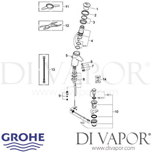 Grohe 36119 Contromix Surf Self-Closing Tap Spare Parts