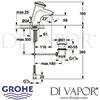Grohe Contromix Surf Self-Closing Basin Mixer Mixing Device Dimensions