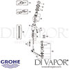 Grohe Contromix Surf Self-Closing Basin Mixer Mixing Device Spares