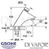 Grohe Contropress Self-Closing Pillar Tap Dimensions