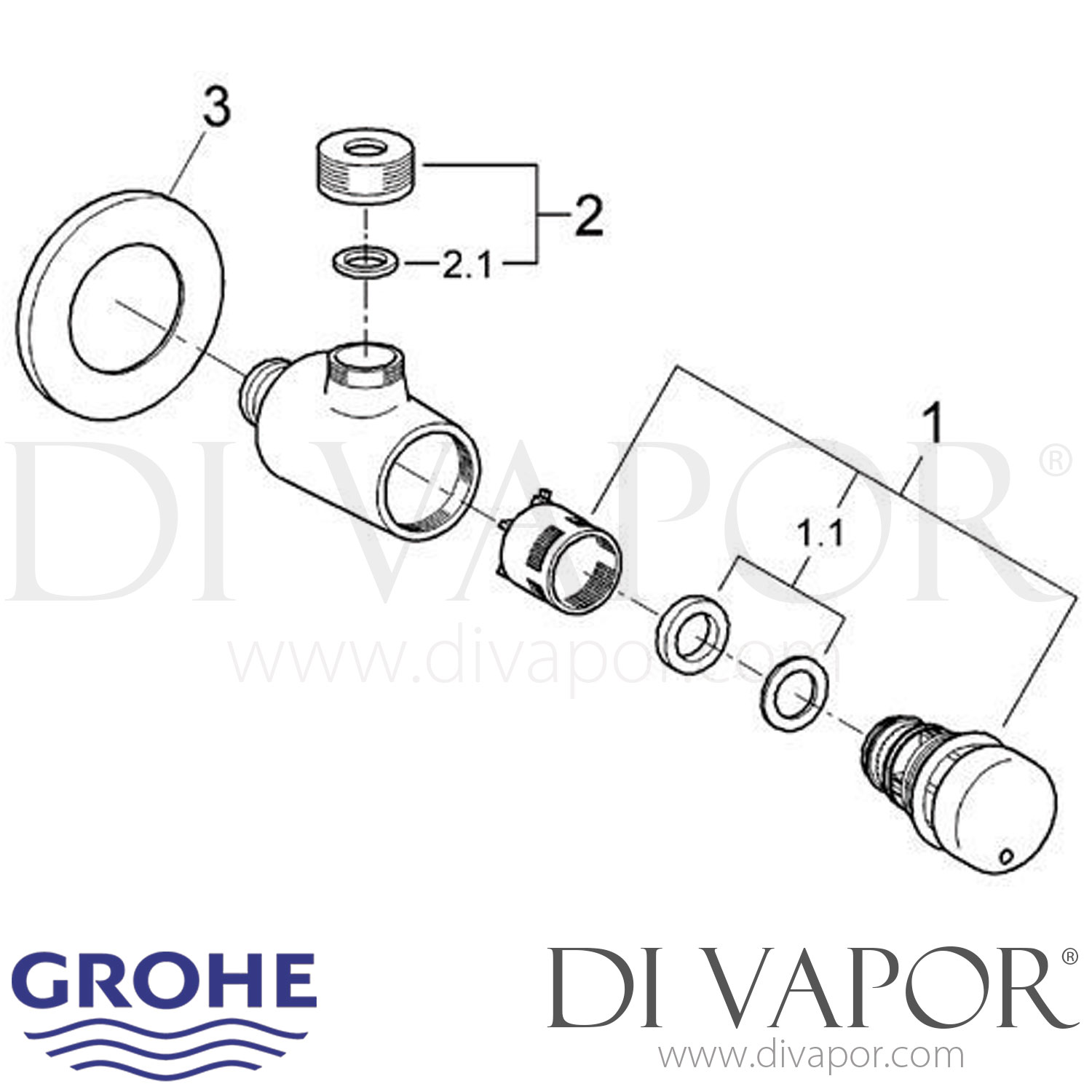 Grohe 36180 Contropress SelfClosing Shower Valve Spare Parts