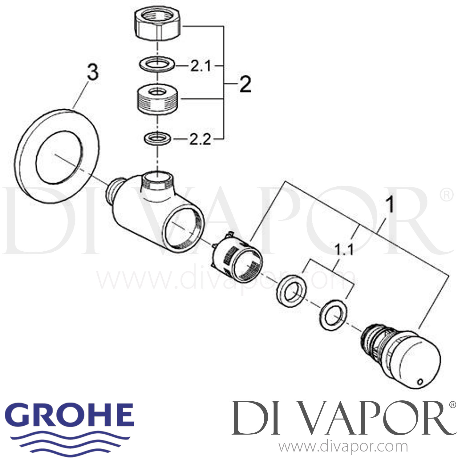 Grohe 36181 Contropress SelfClosing Shower Valve (1/2 Inch) Spare Parts