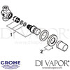 Grohe Contropress Self-Closing Gate Valve Spares