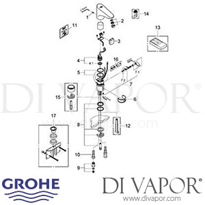 Grohe 36207 Europlus E Infra-Red Electronic Basin Mixer (1/2 Inch) Spare Parts