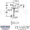 Grohe Europlus E Infra-Red Electronic Basin Mixer Tap Dimensions