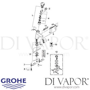 Grohe 36233 Eurodisc SE Self-Closing Basin Mixer (1/2 Inch) Spare Parts