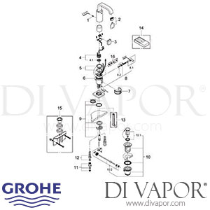 Grohe 36234 Allure E Infra-Red Electronic Basin Mixer Tap Spare Parts