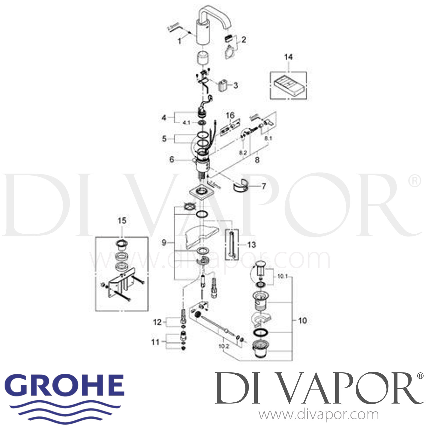 Grohe 36234 Allure E InfraRed Electronic Basin Mixer Tap Spare Parts