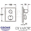 Grohe Eurodisc SE Self-Closing Shower Thermostat Dimensions