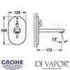 Grohe Eurosmart Cosmopolitan E Infra-Red Basin Mixer Temperature Limiter Dimensions