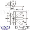 Grohe Eurosmart Cosmopolitan E Infra-Red Electronic Wall Basin Mixer Dimensions