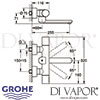 Grohe Eurosmart Cosmopolitan E Infra-Red Wall Basin Mixer Dimensions
