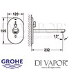 Grohe Eurosmart Cosmopolitan E Infra-Red Basin Mixer Tap Dimensions