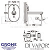 Grohe Eurosmart Cosmopolitan E Bluetooth Infra-Red Basin Mixer Tap Dimensions