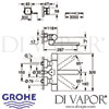 Grohe Eurosmart Cosmopolitan E Bluetooth Infra-Red Wall Mounted Mixer Tap Dimensions
