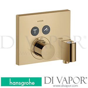 Hansgrohe 36712130 AXOR ShowerSelect Thermostat for Concealed Installation Square for 2 Functions with Wall Outlet and Shower Holder 11/16 - 12/19 Spare Parts